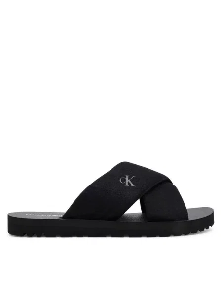 Žabky Calvin Klein Cross Sandal Crxs Tx triple black černé