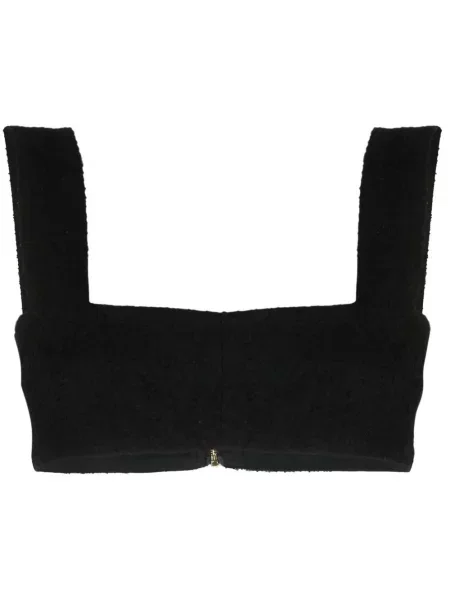 Top Patou tweedowy o krotszym kroju czarny