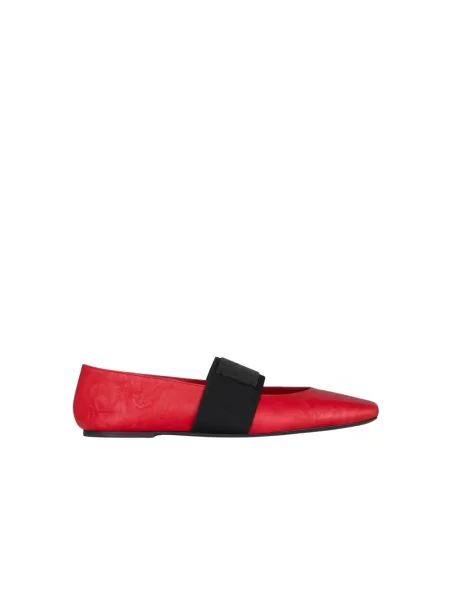 Balerinki Givenchy skórzane czerwone