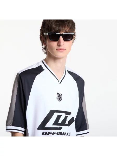 Futbal tričko Off-white s výstrihom do v biela
