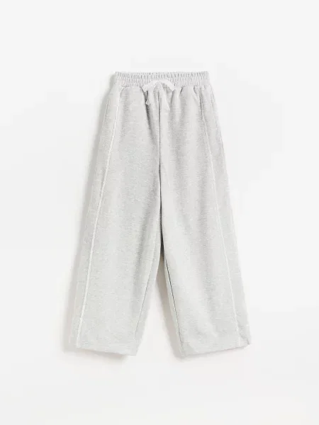 Reserved Pantaloni cu benzi laterale din dantelă deschis gri