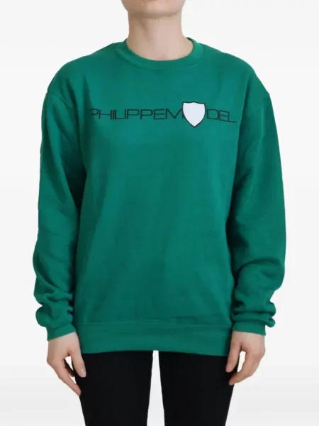 Pulover Philippe Model Paris cu imagine verde