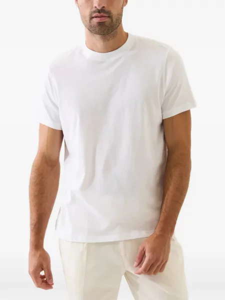 Tricou Patrick Assaraf cu decolteu rotund alb