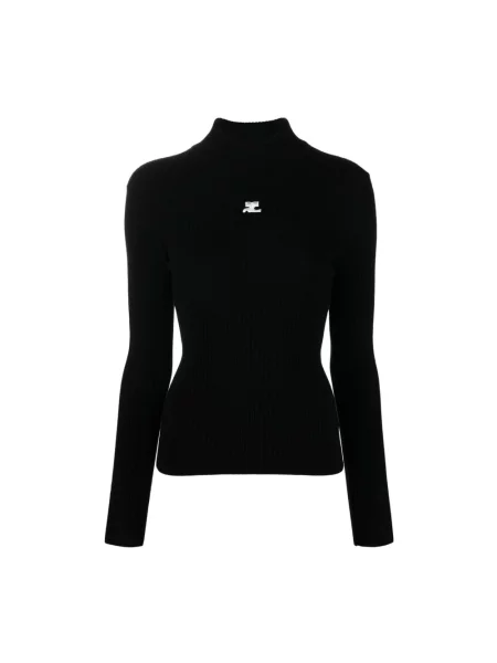 Dzianinowy sweter Courreges czarny