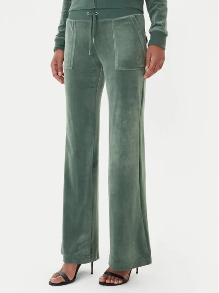 Juicy Couture Долнище анцуг Layla Flared Leg зелен