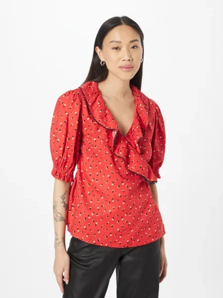Dorothy Perkins Blúz bézs / piros fekete