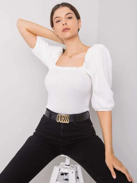 Bluză Fashionhunters alb