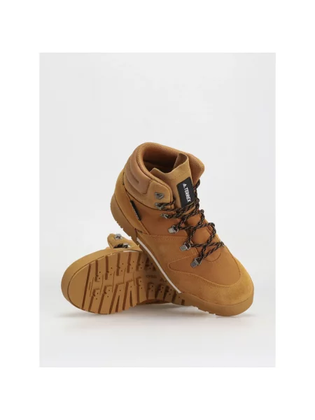 Botki Adidas skórzane brązowe