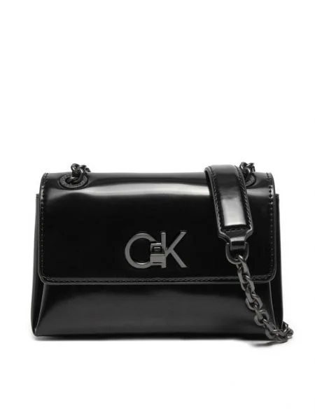Calvin Klein Geantă Re-Lock Sm Shoulder negru