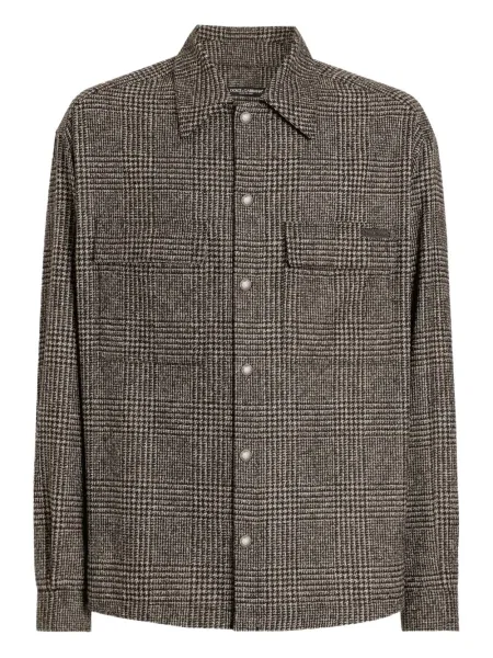 Kostkovaná košile Dolce & Gabbana hnědá