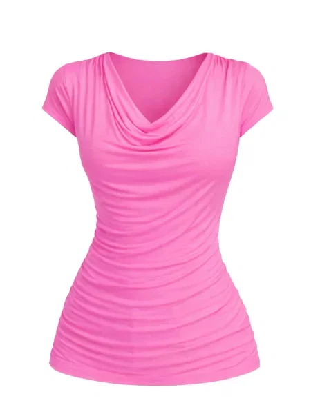 REGINA FASHION Blúzka Wave Blouse neónovo ružová