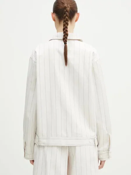 Adidas Originals rövid kabát Pinstripe H Jacket átmeneti bézs
