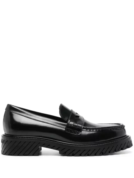 Pantofi loafer Off-white din piele cu dungi alb