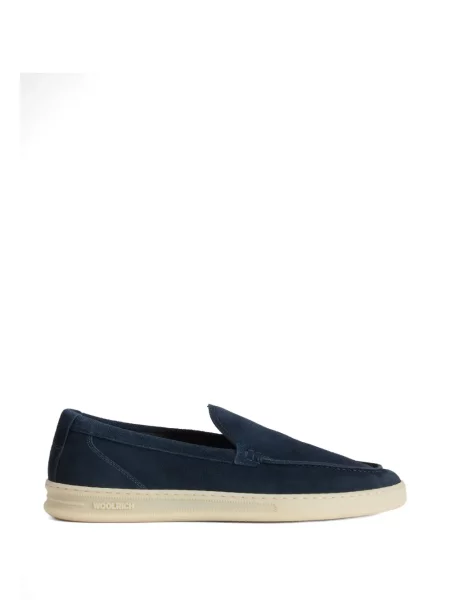 Pantofi loafer Woolrich din piele de căprioară albastru