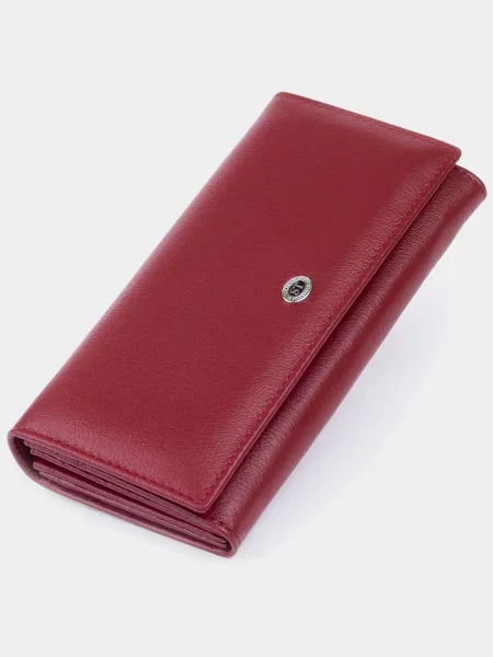 ST Leather Accessories Гаманець Бордовий Шкіра