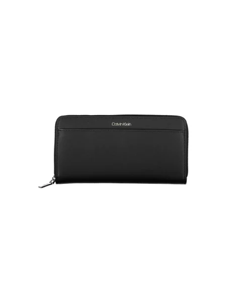 Lniany portfel Calvin Klein czarny