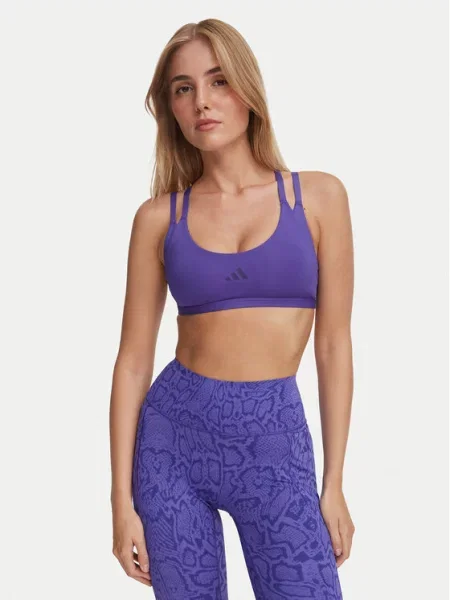 Adidas Sportski grudnjak Optime Workout Strappy Light Support Bra ljubičasta