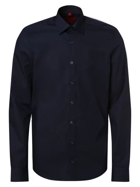 Finshley & Harding Koszula łatwa w prasowaniu z bardzo długim rękawem Mężczyźni Slim Fit jednolity 43 niebieski