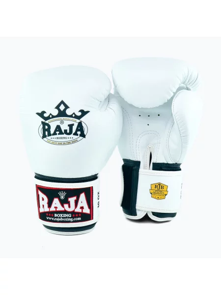 Rękawice bokserskie RAJA BOXING Single Standard Genuine Leather white białe