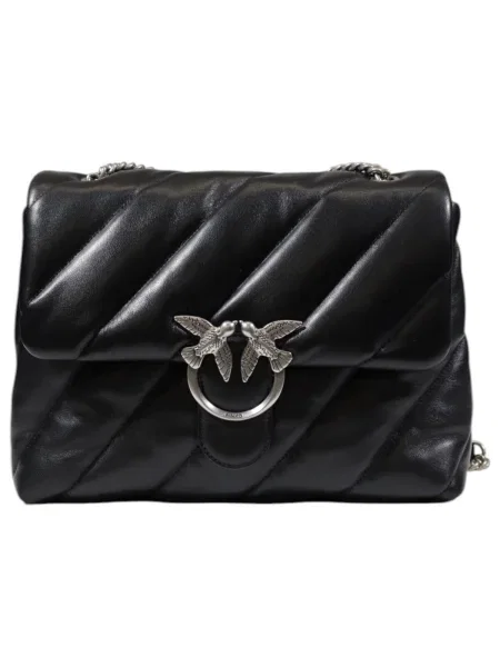 Pinko crossbody kabelka dámska kožená čierna