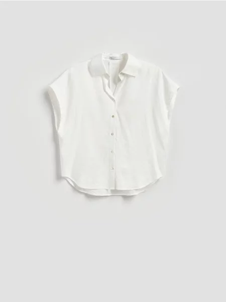 Reserved Cămașă din amestec de in alb