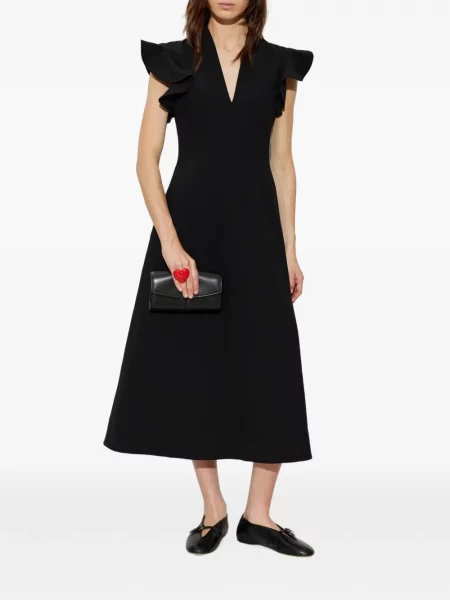 Rochie Moschino cu decolteu în V cu volane negru