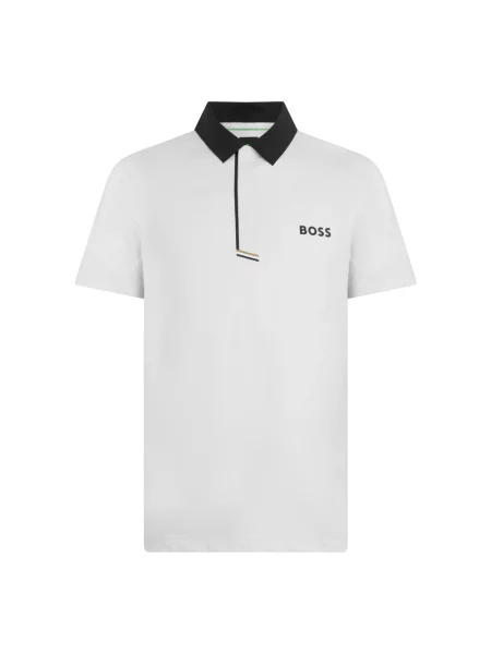 Koszulka polo Boss z logo biała