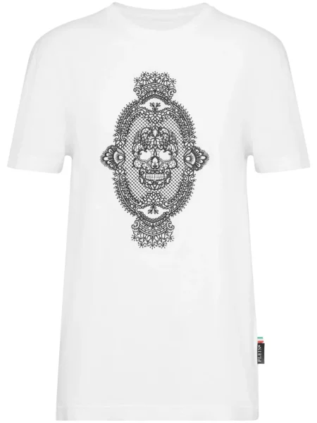 Tricou Philipp Plein cu imagine alb