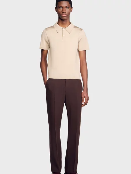 Поло Sandro бежевое