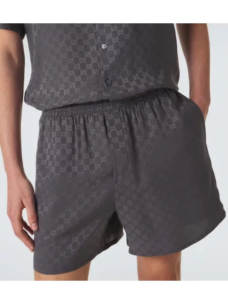 Pantaloni scurți Gucci de mătase gri