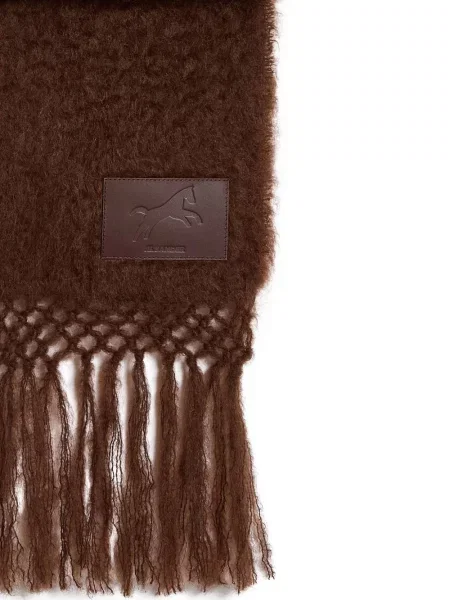 Fular Jil Sander cu franjuri maro