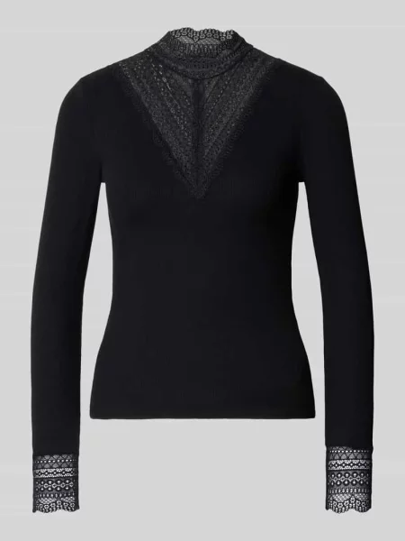 Bluzka z długim rękawem o kroju slim fit z mieszanki model TILDE' Only czarna