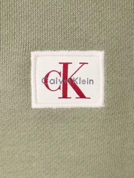 Суичър с качулка Calvin Klein Jeans с качулка зелено