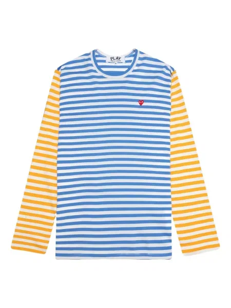Tricou Comme Des Garcons Play cu dungi albastru