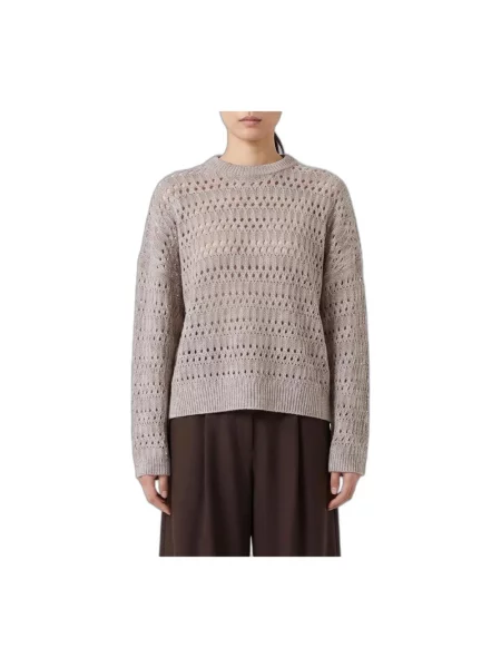 Lniany sweter Brunello Cucinelli beżowy