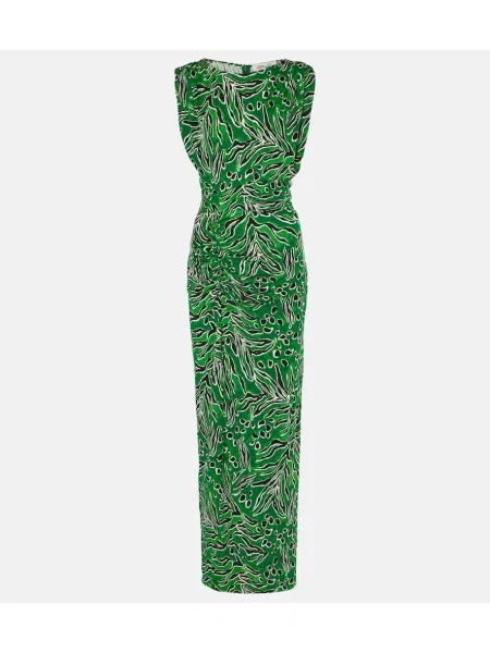 Sukienka midi Diane Von Furstenberg z nadrukiem do kolan garniturowa zielona