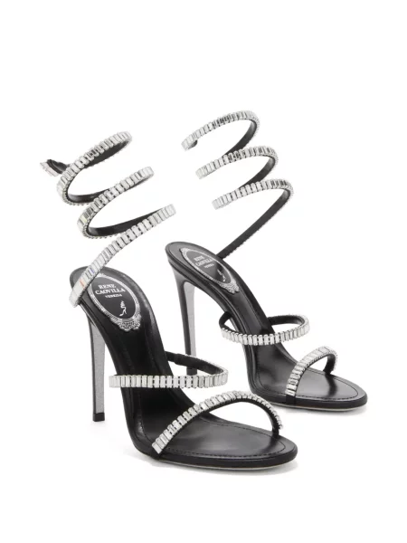 Sandale Rene Caovilla de cristal negru
