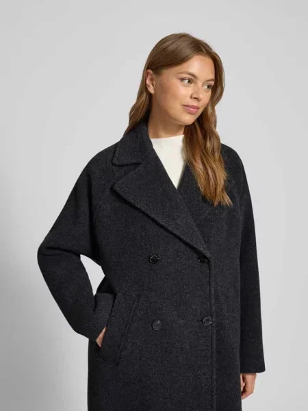 Płaszcz wełniany o kroju oversized z kołnierzem z połami Marc O'polo
