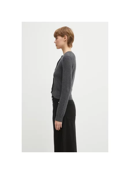 Haftowany kardigan Jw Anderson wełniany szary