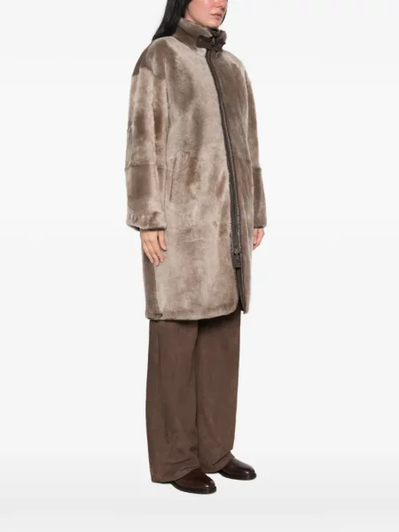 Reversibil geacă Brunello Cucinelli din piele de oaie