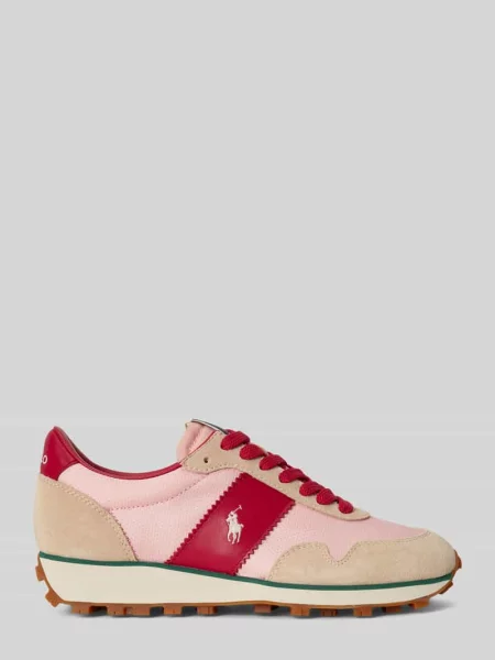 Sneakersy z mieszanki skóry model Polo Ralph Lauren różowe