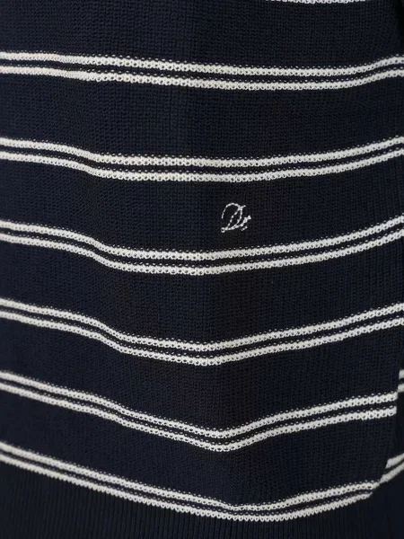 Dzianinowa koszulka polo Dunst w paski niebieska