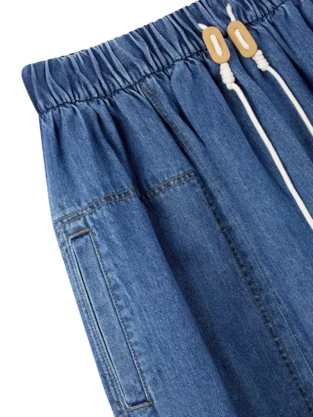 Fustă din denim Studio Tomboy până la genunchi albastru