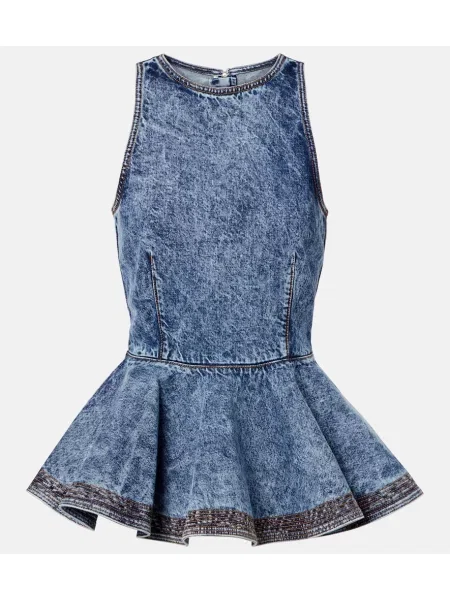 Cu peplum top Alaïa albastru