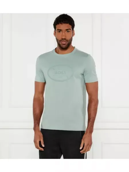 BOSS GREEN Tricou Logo Heritage verde