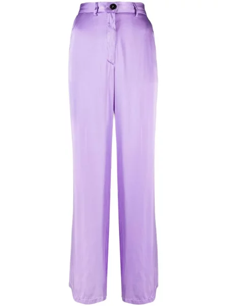 Pantaloni Forte_forte de mătase violet
