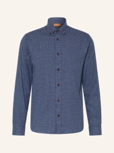 Mos Mosh Gallery Koszula Flanelowa Mmgmarco Comfort Fit blau biała