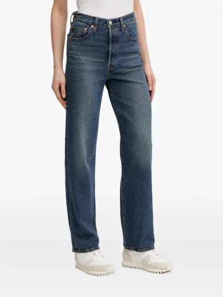 Ριγέ τζιν μπουφάν Levi's με κουκούλα με κορδόνι μπλε