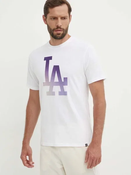 Тениска 47 brand MLB Los Angeles Dodgers с принт бяло