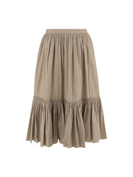 Spódnica Jil Sander w paski beżowa